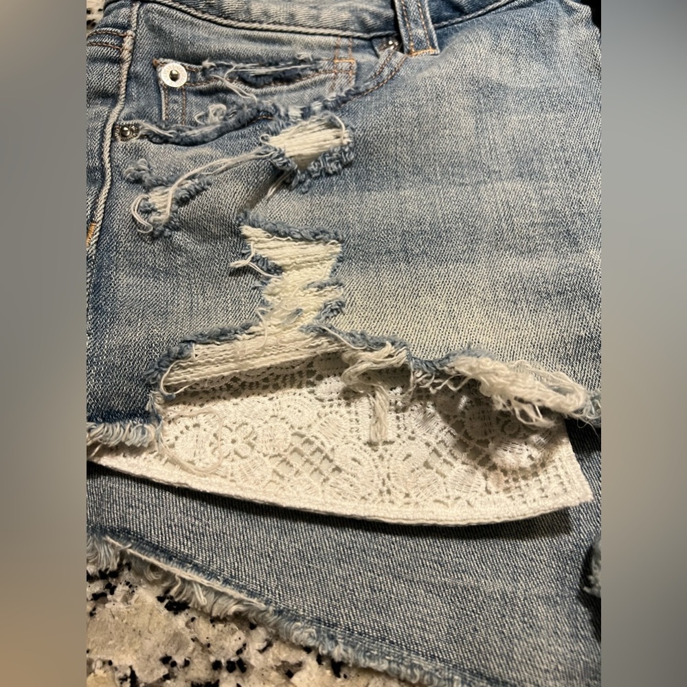 American Eagle Jean Shorts with Embroidered Detailing